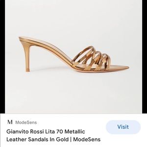 ISO Gianvito Rossi Lita 70 Metallic Sandal Size 38